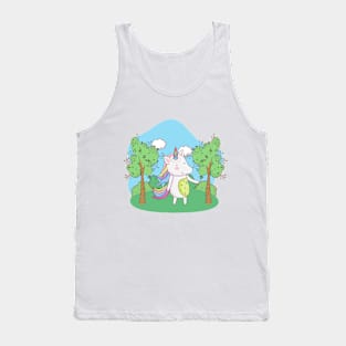 Cute Little Unicorn Standing In A Field Tank Top